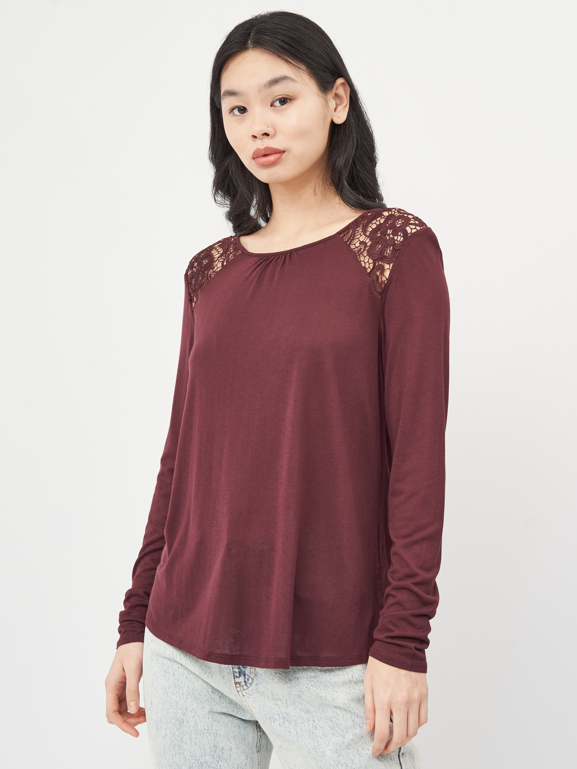 

Лонгслив H&M KK6140996 M Темно-бордовый