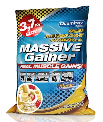 

Гейнеры Quamtrax Massive - 3,7 кг - банан&клубника