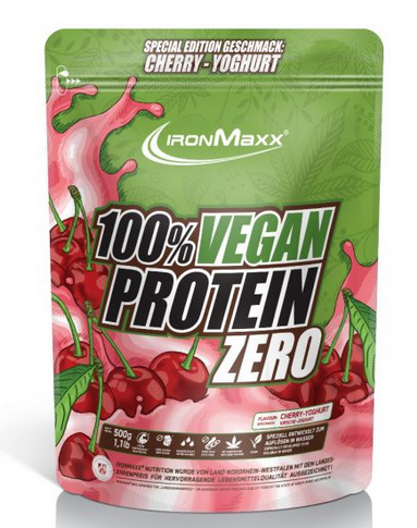 

Протеин IronMaxx 100 % Vegan Protein Zero - 500 г (пакет) - Вишневый йогурт