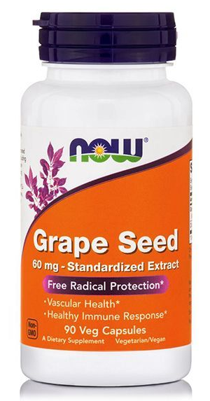 

Антиоксиданты NOW Foods Grape Seed Anti 60 mg - 90 веган капс