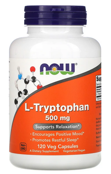 

Триптофан NOW Foods L-Tryptophan 500 мг - 120 веган капс