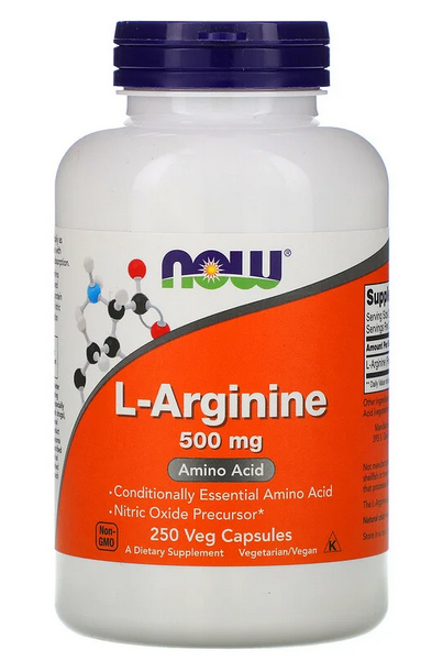 

Аргинин NOW Foods L-Arginine 500 мг 250 веган капс