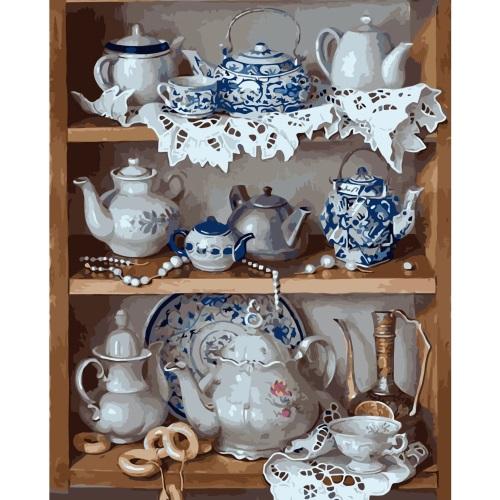

Картина по номерам Dreamtoys Чайный сервиз, в термопакете 40х50 см (VA-0256)