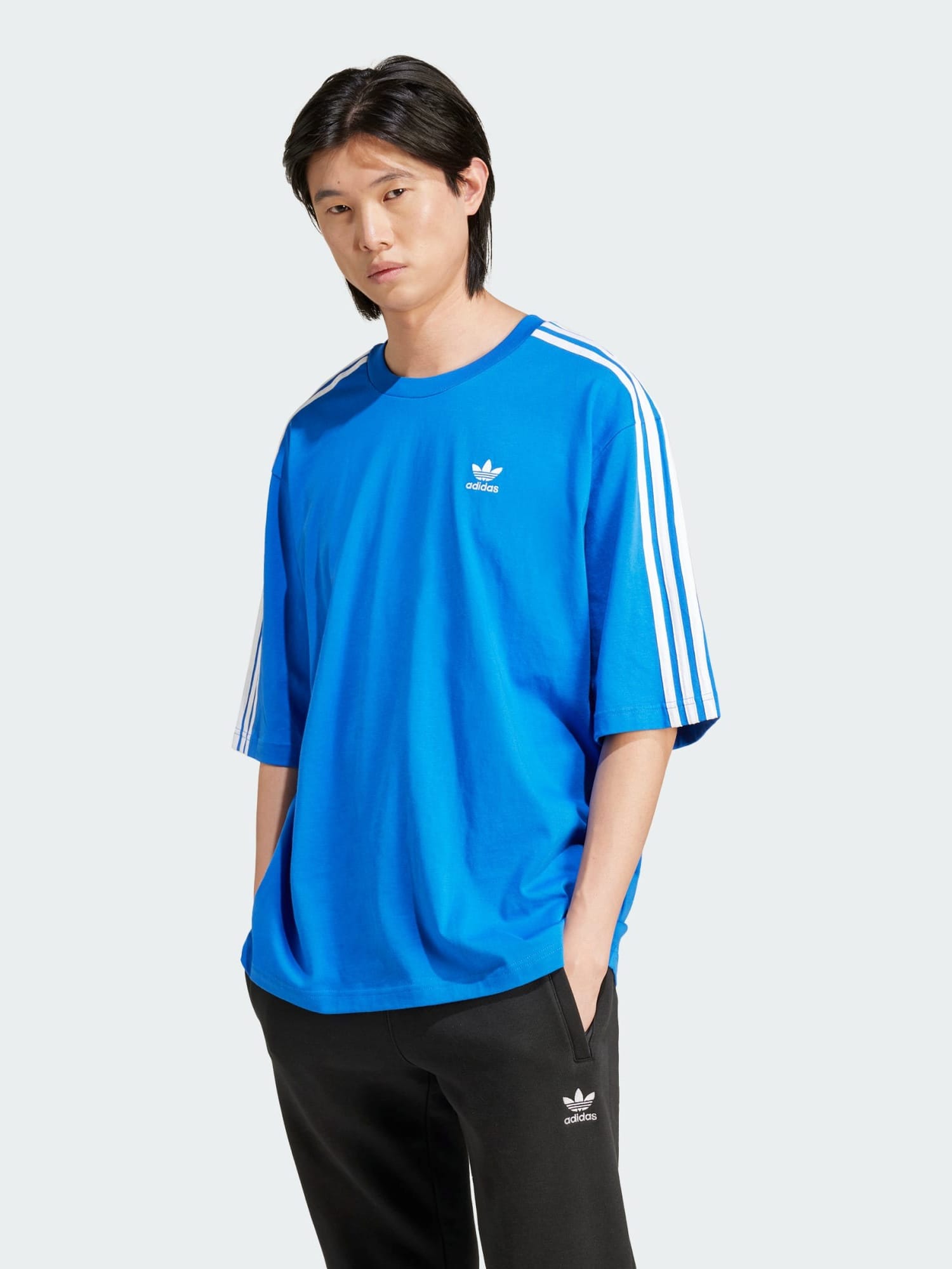 Акція на Футболка бавовняна чоловіча Adidas Originals Oversize Tee IZ2481 L Синя від Rozetka