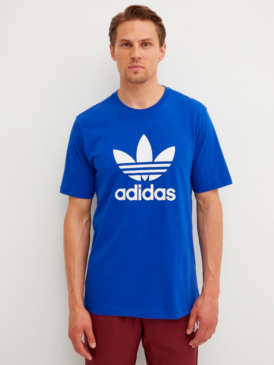 Акція на Футболка бавовняна чоловіча Adidas Originals Trefoil T-Shirt IZ3058 S Синя від Rozetka