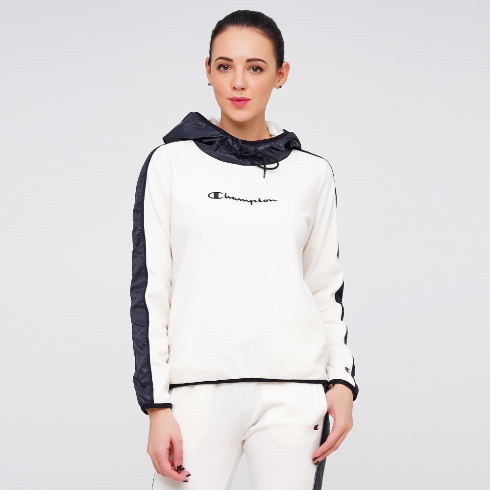 

Женская спортивная кофта Champion Hooded Full Zip Sweatshirt Белый с черным 44 (cha113233-OFW/NBK)