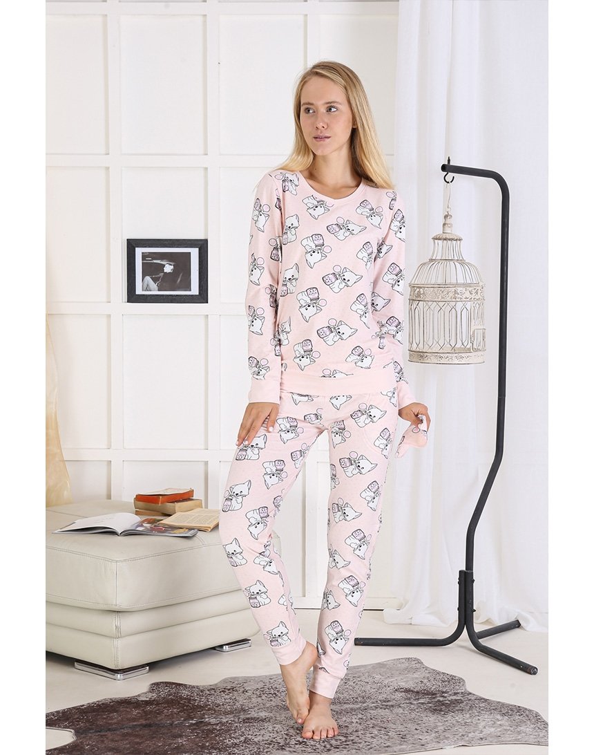 

Домашний комплект Pijamoni из свитшота и штанов на манжетах XL розовый (4630-2)