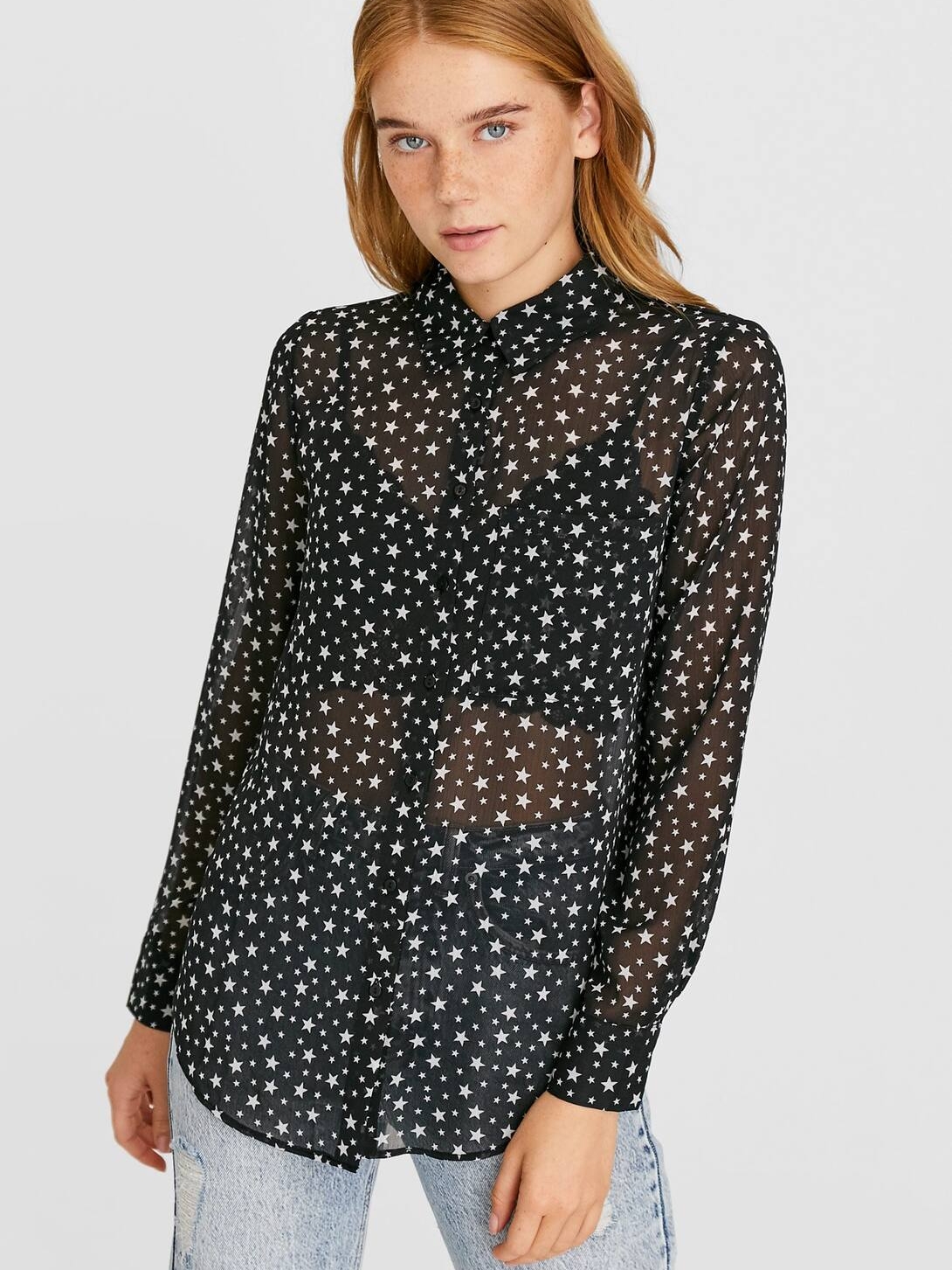 

Рубашка Stradivarius 06083593001  Принт, Рубашка Stradivarius 06083593001 S Принт