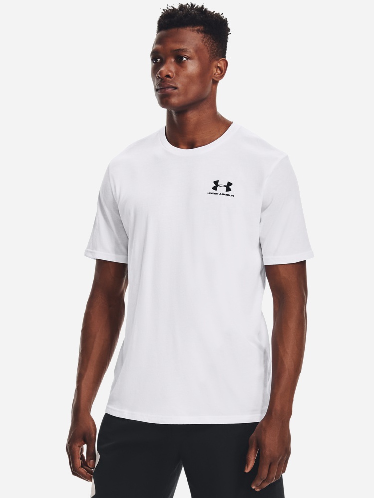 Акція на Футболка довга чоловіча Under Armour Sportstyle Left Chest Ss 1326799-100 M Біла від Rozetka