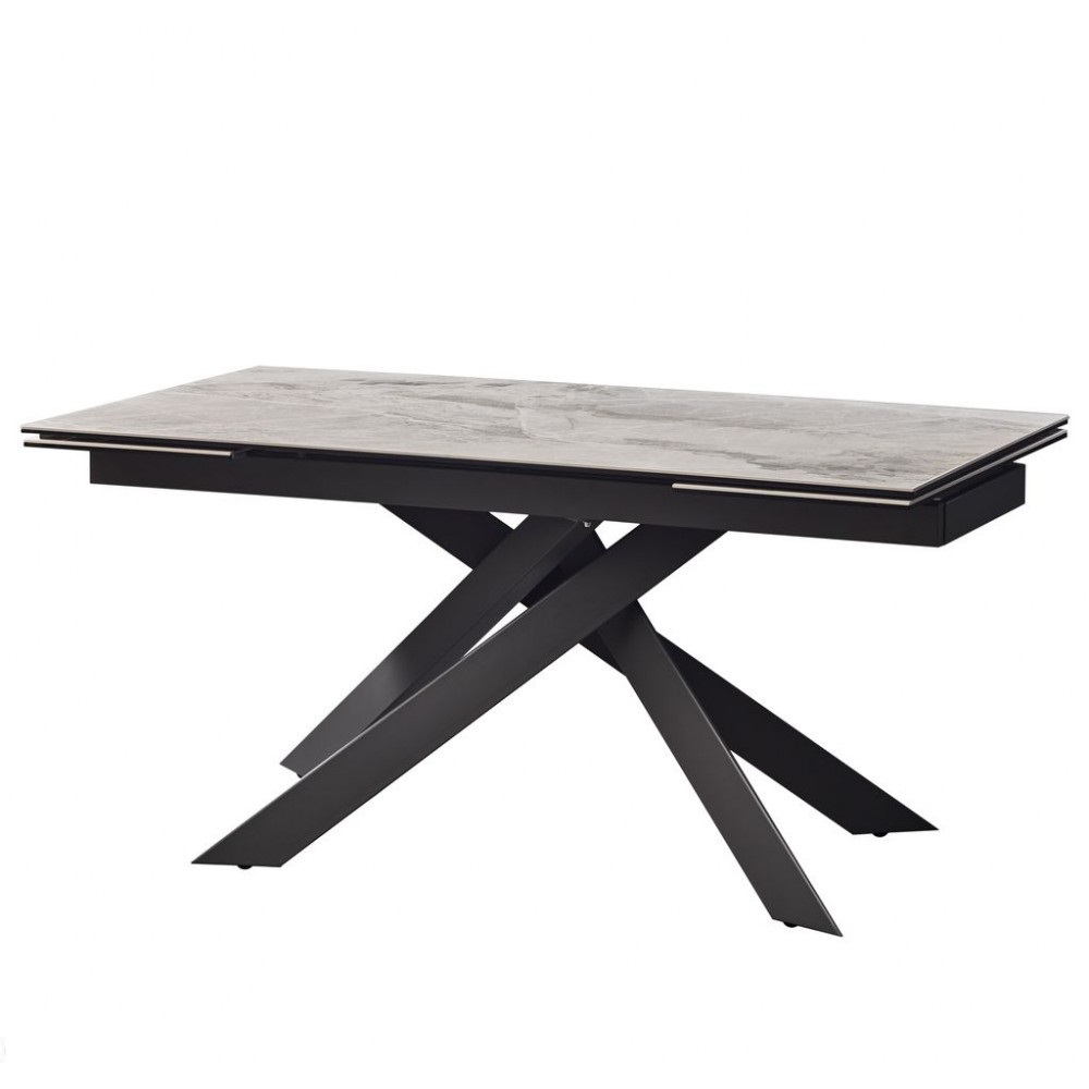 

Стол обеденный раскладной в гостиную, кухню Gracio Light Grey 160(240)x90 керамика, сталь серый Concepto