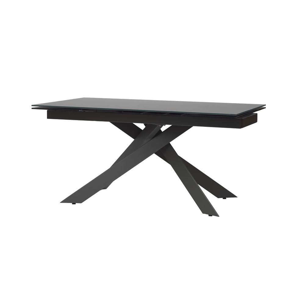 

Обеденный раскладной стол в гостиную, кухню Gracio Matt Grey 160(240)x90 стекло, сталь серый цвет Concepto