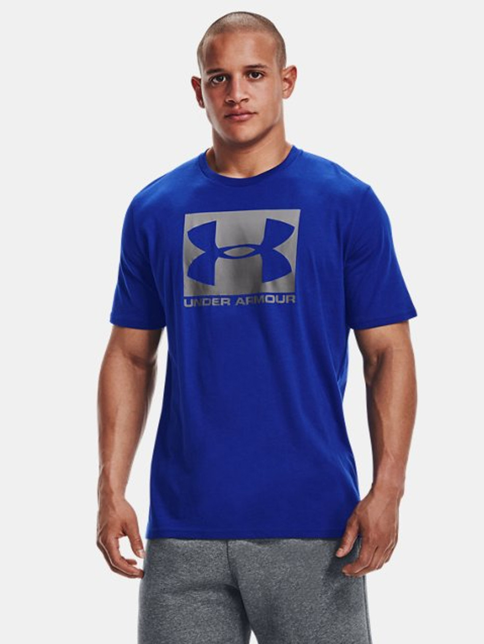 Акція на Футболка довга чоловіча Under Armour Ua Boxed Sportstyle Ss 1329581-400 S Синя від Rozetka