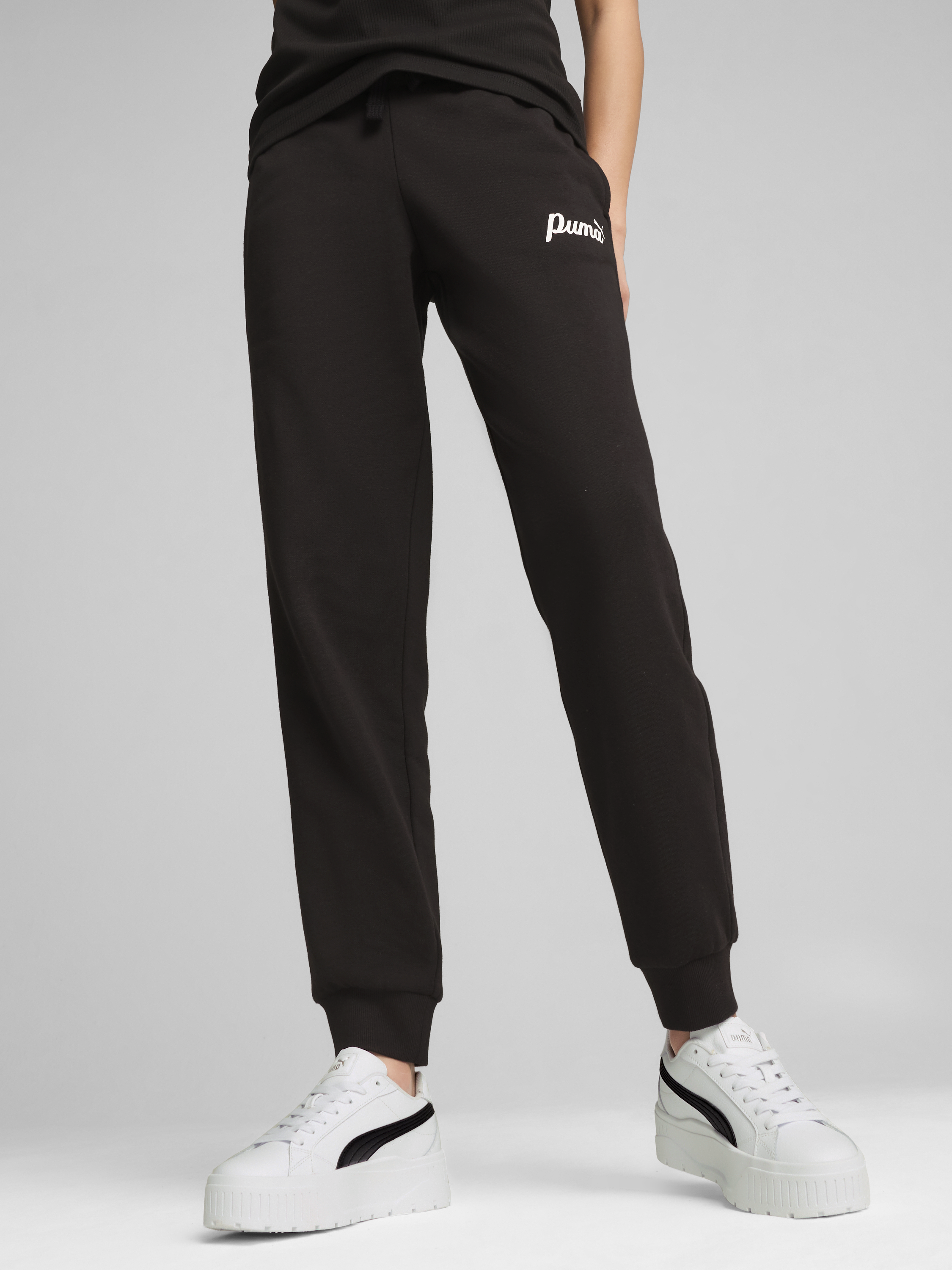 Акція на Спортивні штани на флісі жіночі Puma Ess+ Script Pants Fl 68153601 L Чорні від Rozetka