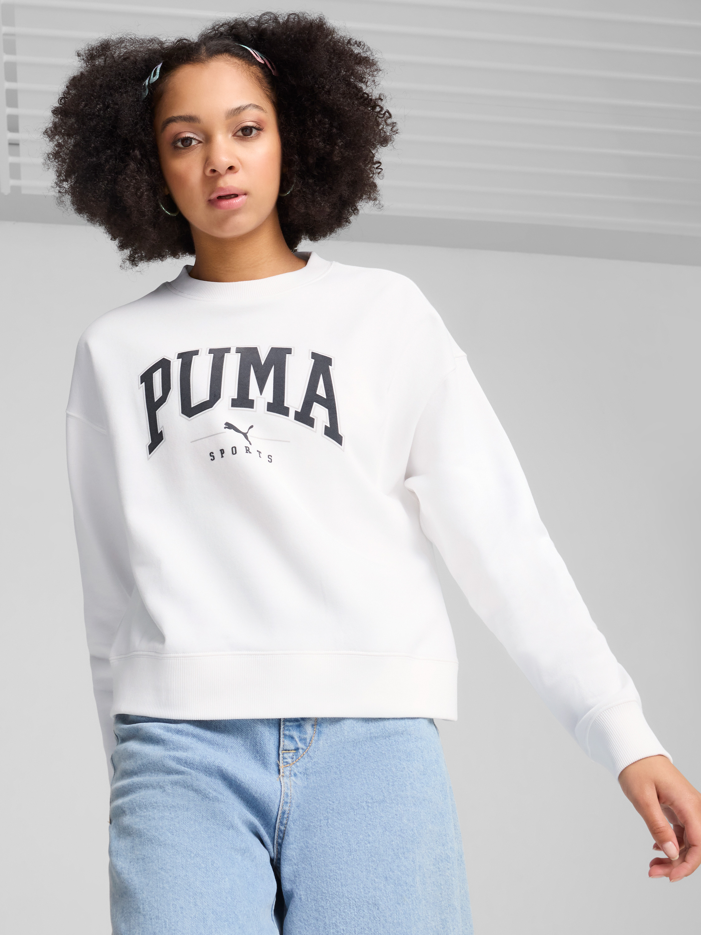 Акція на Світшот утеплений жіночий Puma Squad Crew Fl 68153902 M Білий від Rozetka