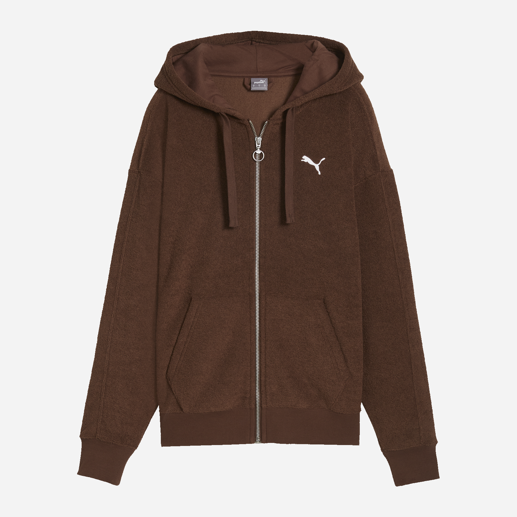 Акція на Толстовка на блискавці утеплена з капюшоном жіноча Puma Her Full-Zip Hoodie 68163665 XL Коричнева від Rozetka