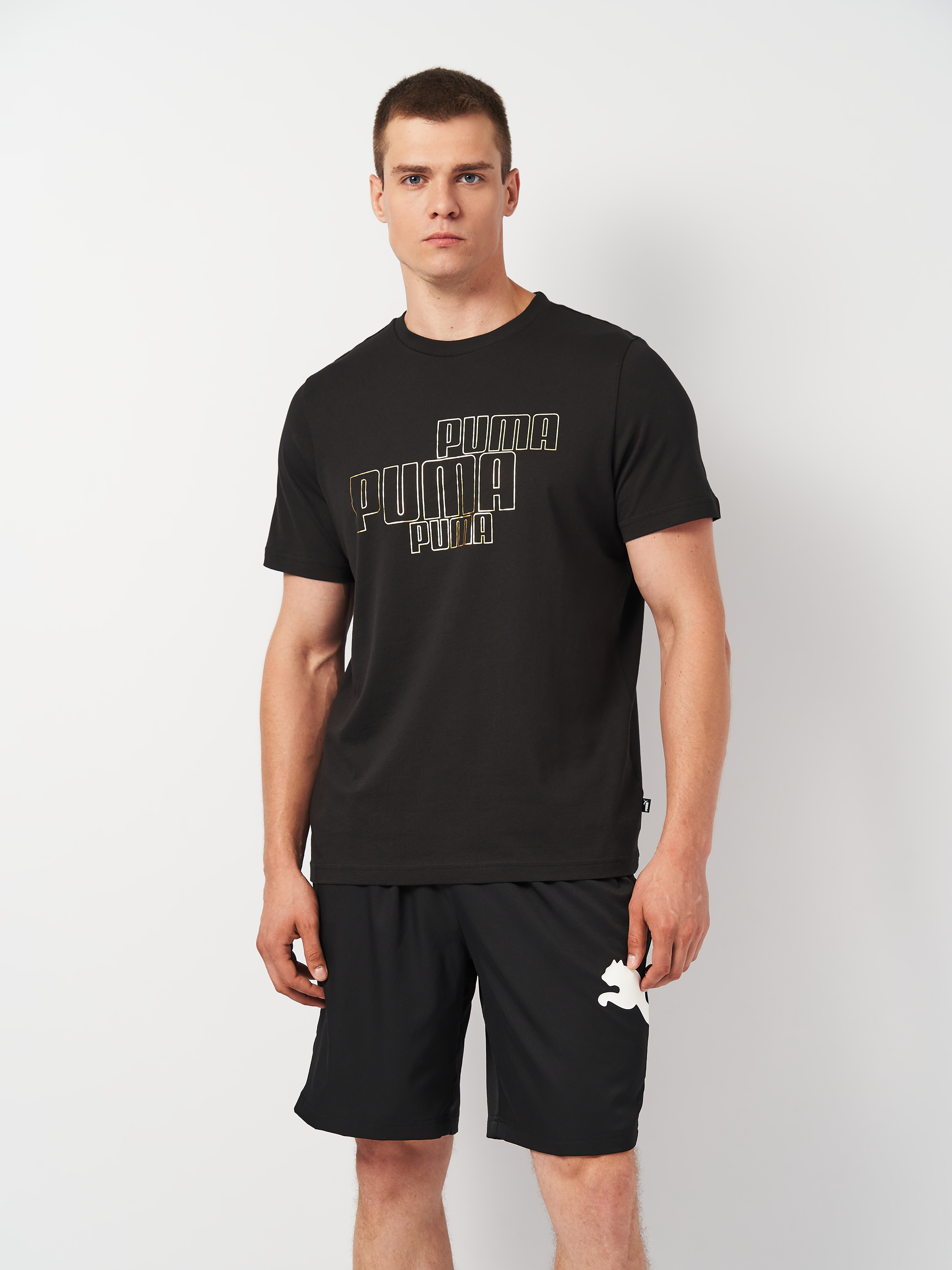 Акція на Футболка бавовняна довга чоловіча Puma GRAPHICS Foil Tee 68018101 XS Black від Rozetka