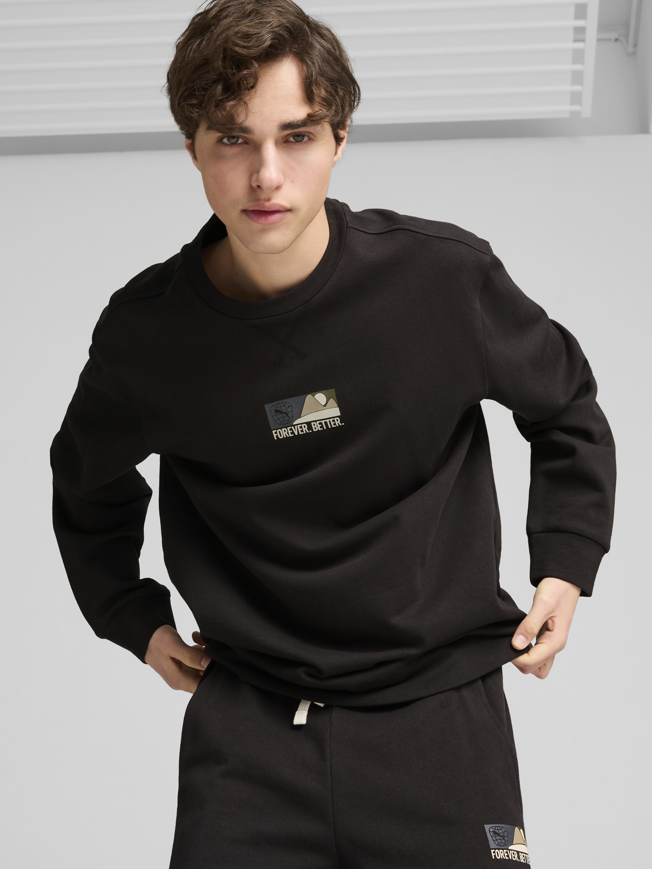 Акція на Світшот чоловічий Puma Better Sportswear Crew 68175801 L Чорний від Rozetka