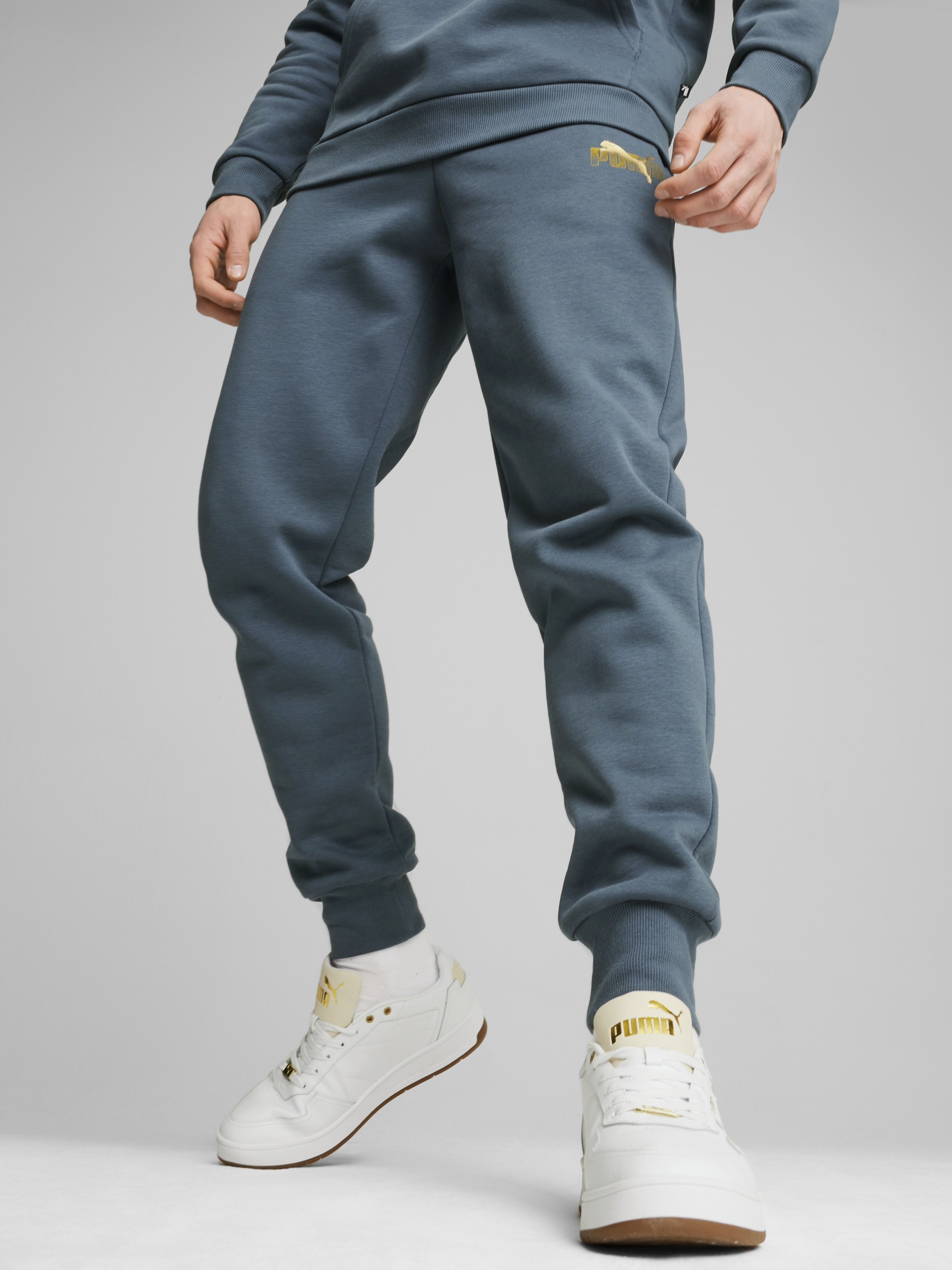 Акція на Спортивні штани утеплені чоловічі Puma Ess+ Logo Lab Sweatpants 68185325 M Зелені від Rozetka