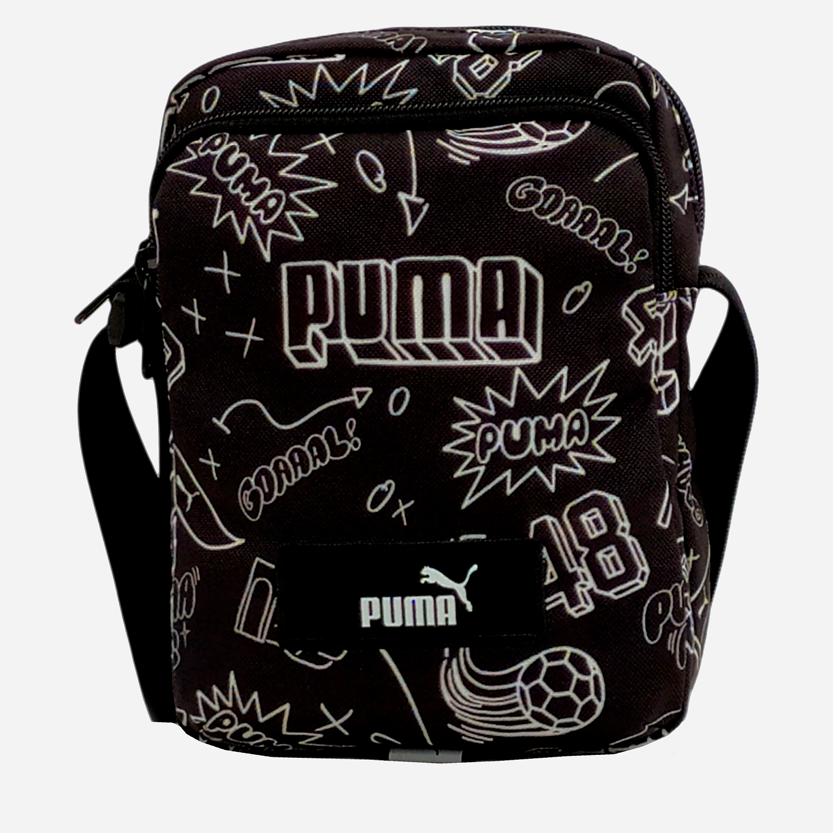 Акція на Спортивна сумка крос-боді через плече тканинна Puma Academy Portable 09069906 Чорна від Rozetka