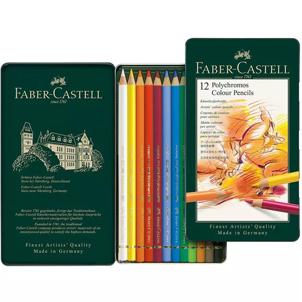 

Набор карандашей Faber-Castell Polychromos 12 цв .метал. пенал (15440)