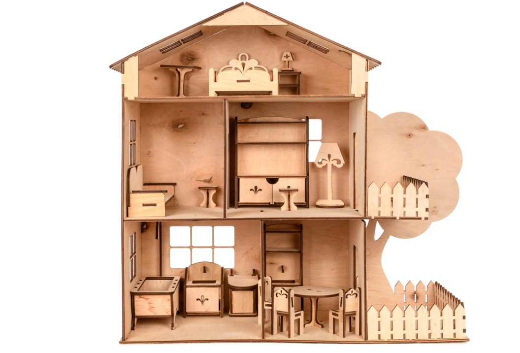 

Кукольный домик с мансардой из экологического дерева "АrtMade "TREE HOUSE" 50 см