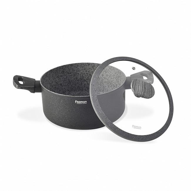 

Кастрюля Fissman CHARM STONE со стеклянной крышкой 20 см/2.7 л