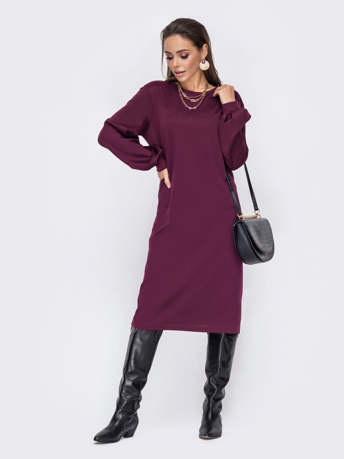 

Платье Dressa 52670 50 Бордовое