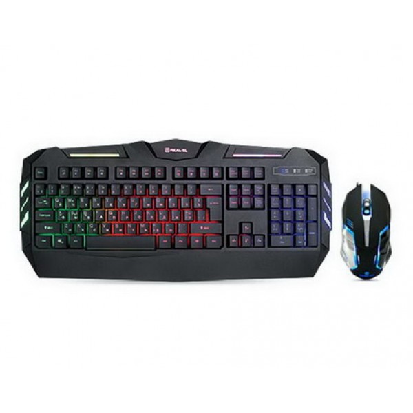 

Комплект (клавиатура, мышь) REAL-EL Gaming 9500 Kit Backlit Black USB UAH