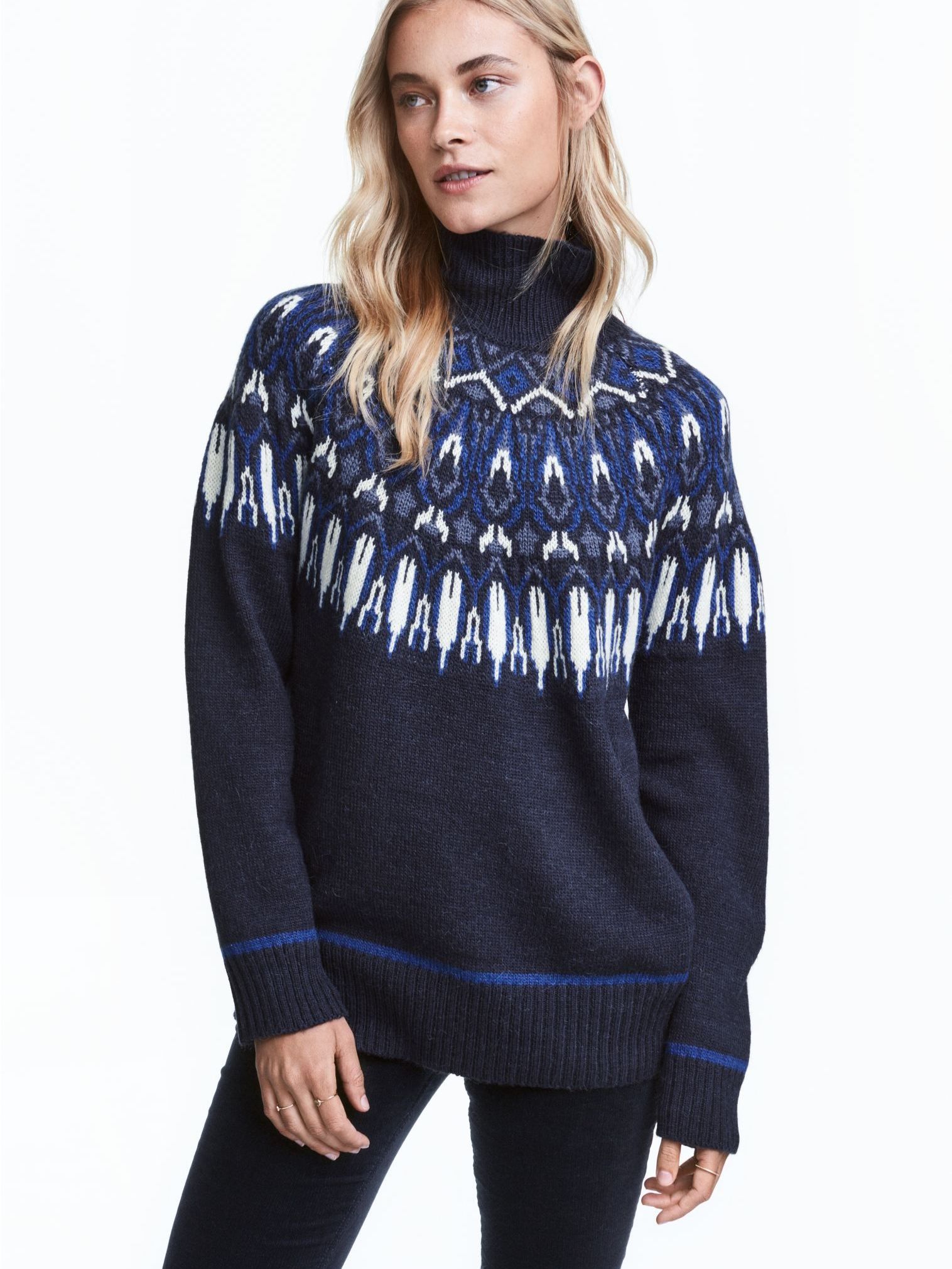 

Свитер H&M 4638894RP12 M Темно-синий