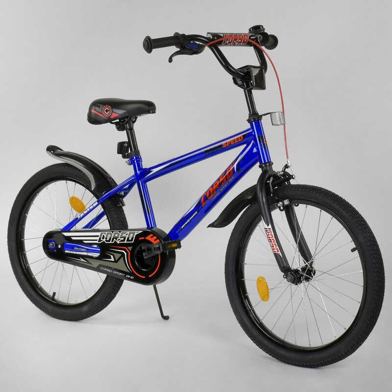 

Велосипед 20" дюймов 2-х колёсный "CORSO" EX-20 N 2755 (1) СИНИЙ, ручной тормоз, звоночек, СОБРАННЫЙ НА 75%