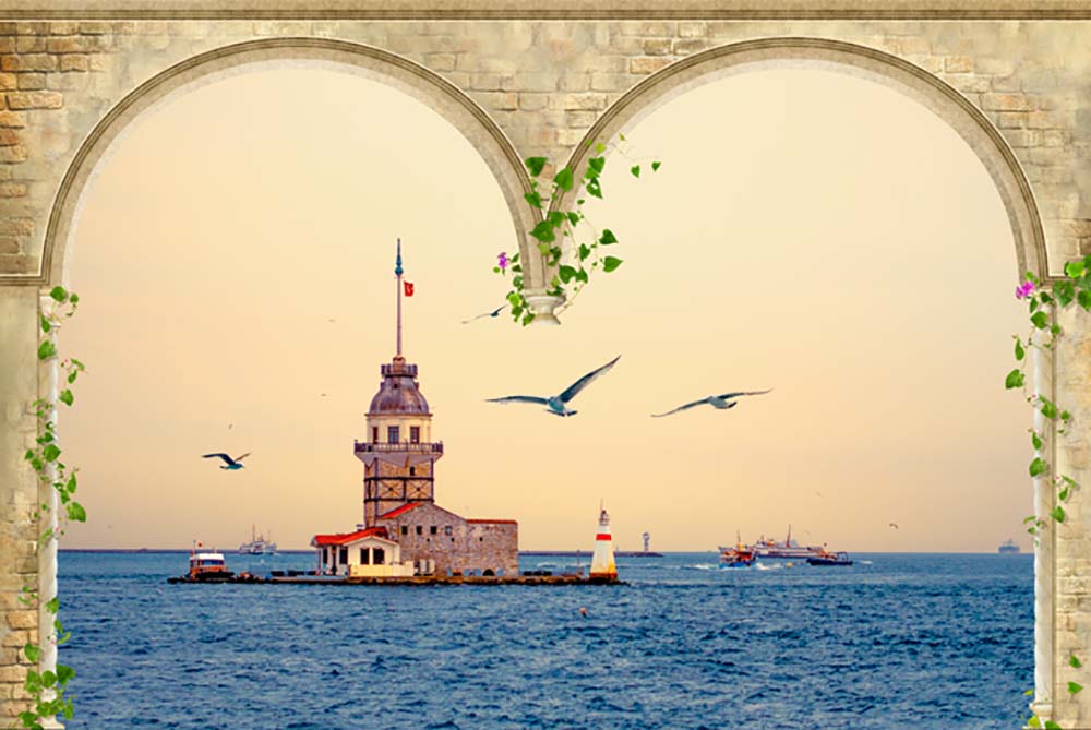

Фотообои WS Wallpaper Балкон с видом на море 150*100 (216032020159) Жаккард