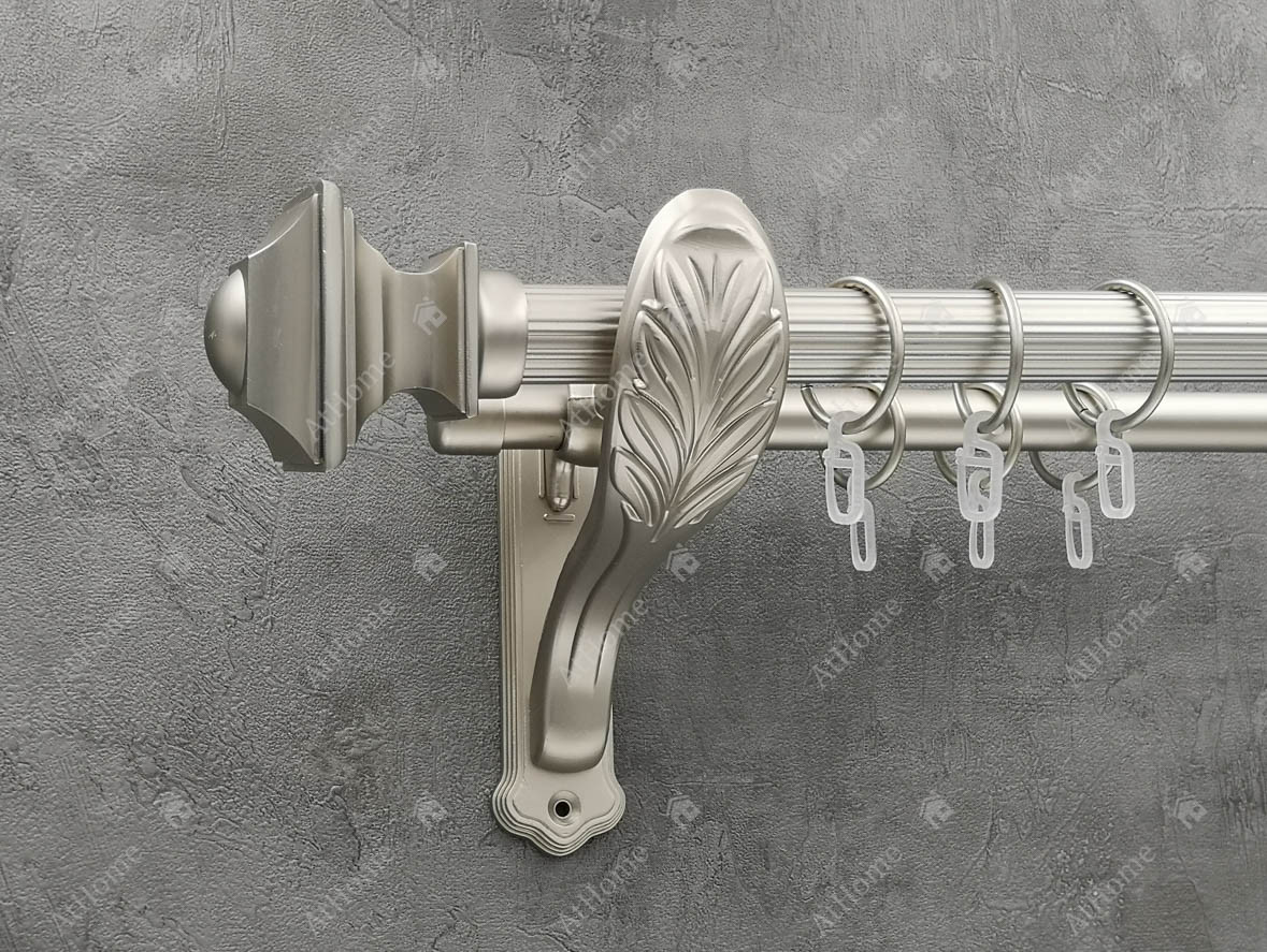 

Карниз Quadrum Борджеза 240 см двойной Сатин ретро 25/19 мм рифленая (кольца с крючками)