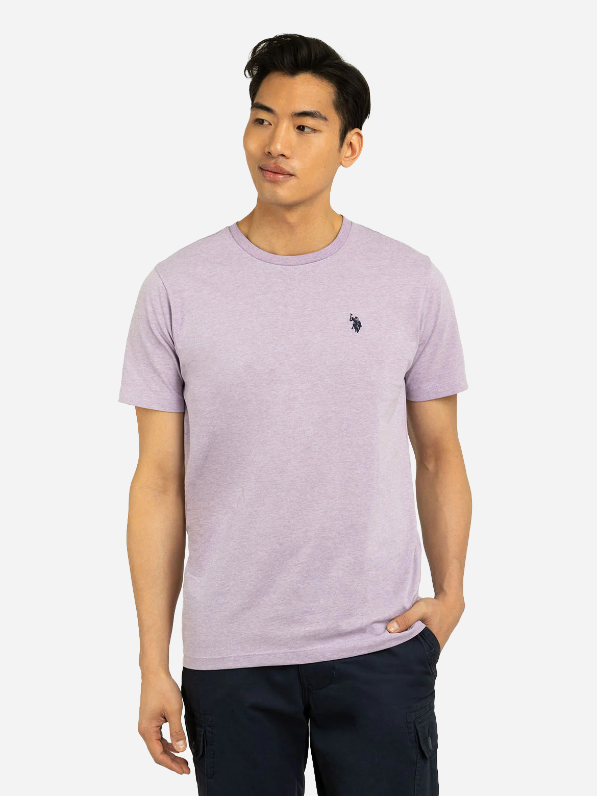 Акція на Футболка бавовняна довга чоловіча U.S.Polo Assn 113904-0400A(LILAC HEATHER) XL Лілова (113904-0400A(LILAC HEATHER)_XL) від Rozetka