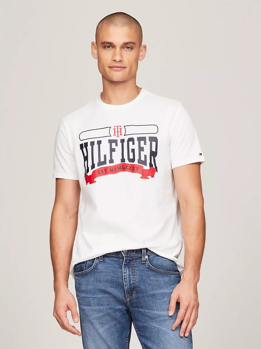 Акція на Футболка бавовняна довга чоловіча Tommy Hilfiger 363860718 XXL Біла від Rozetka