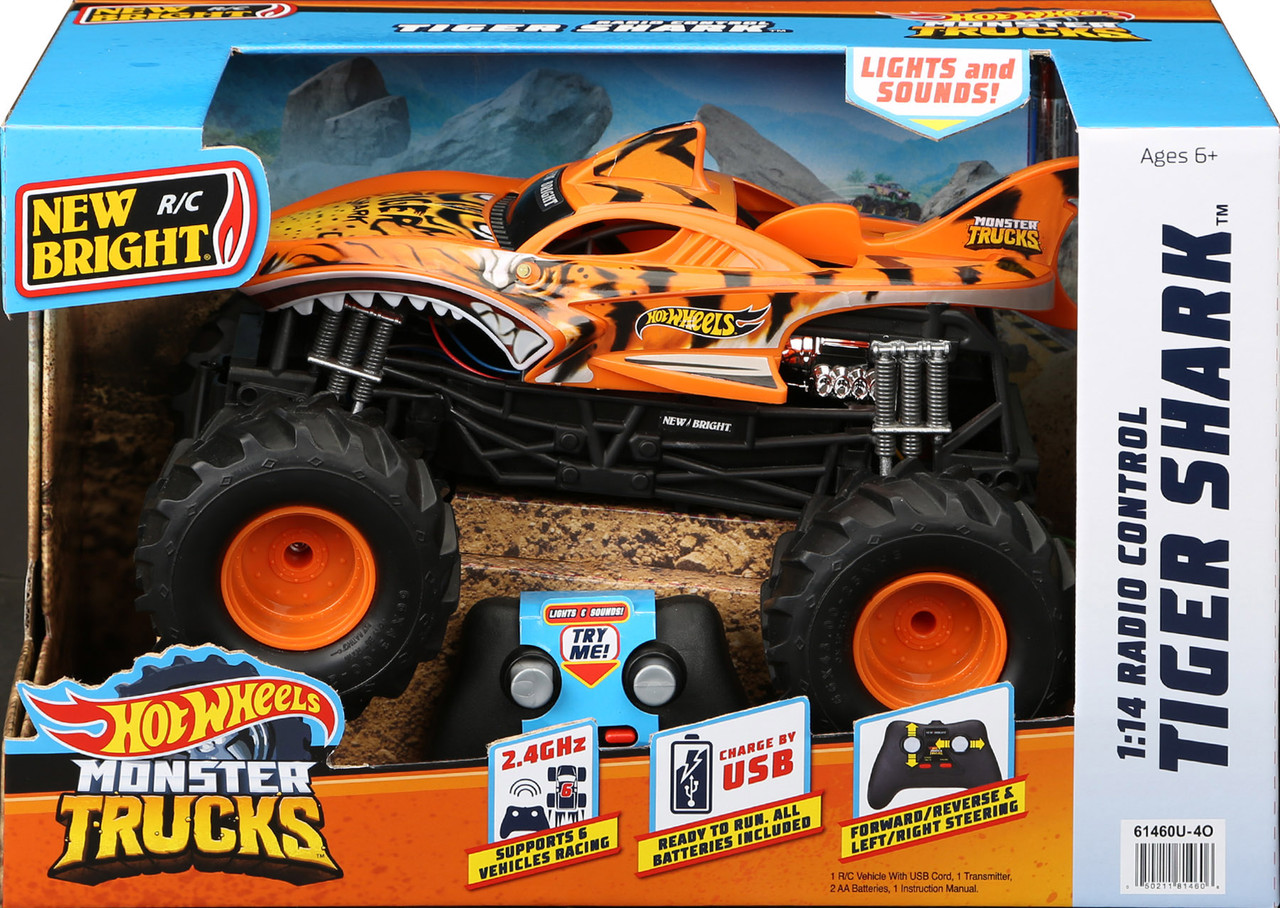 

Монстр Трак Хот Вилс Hot Wheels New Bright Monster Trucks 1:14 Radio Control Tiger Shark