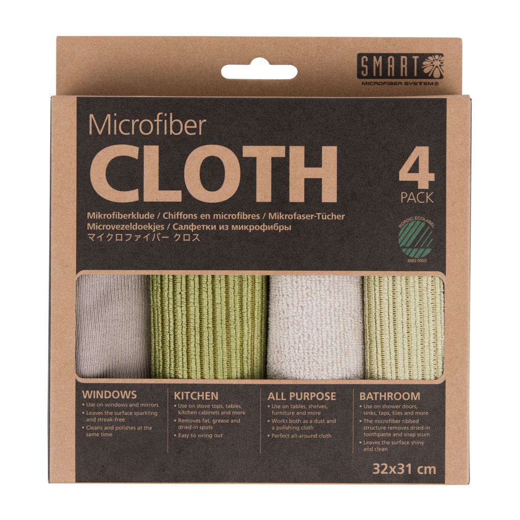 

Салфетка для чистки Smart Cloth Microfiber серо-зелёные для стекла, кухни, ванной и универсальная (4шт.) 32х31 см