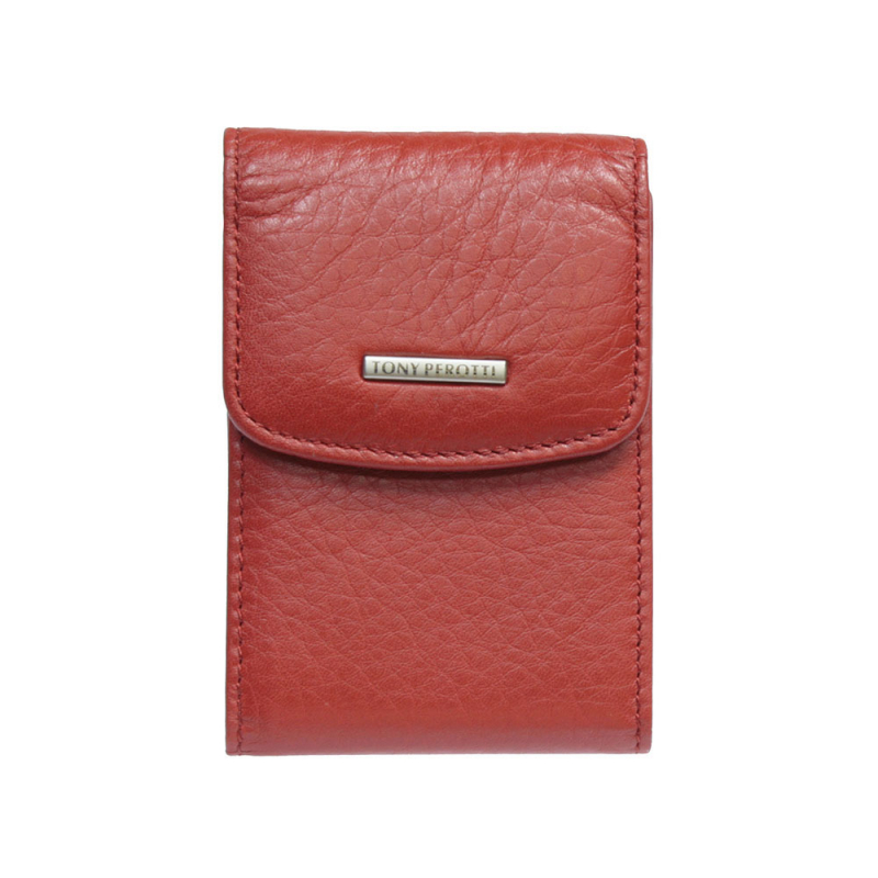 

Визитница Tony Perotti New Contatto 1703 rosso кожаная красная