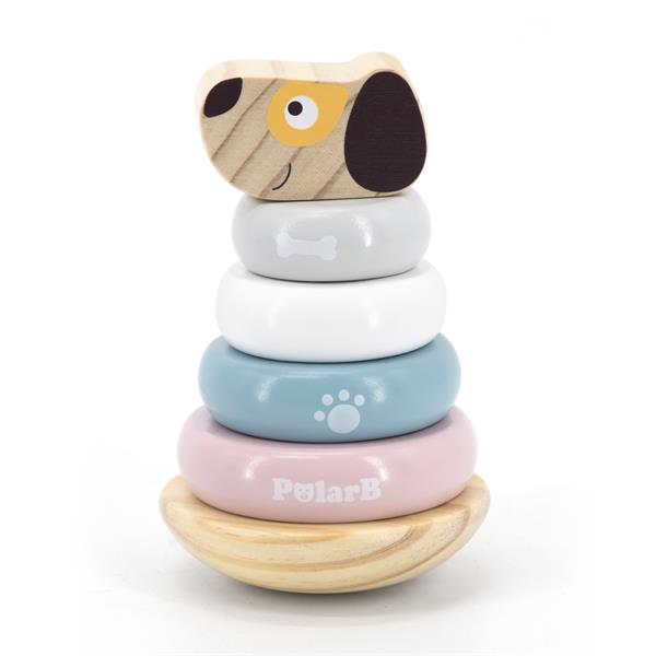 

Дерев'яна пірамідка Viga Toys PolarB Собачка, неваляшка (44042)