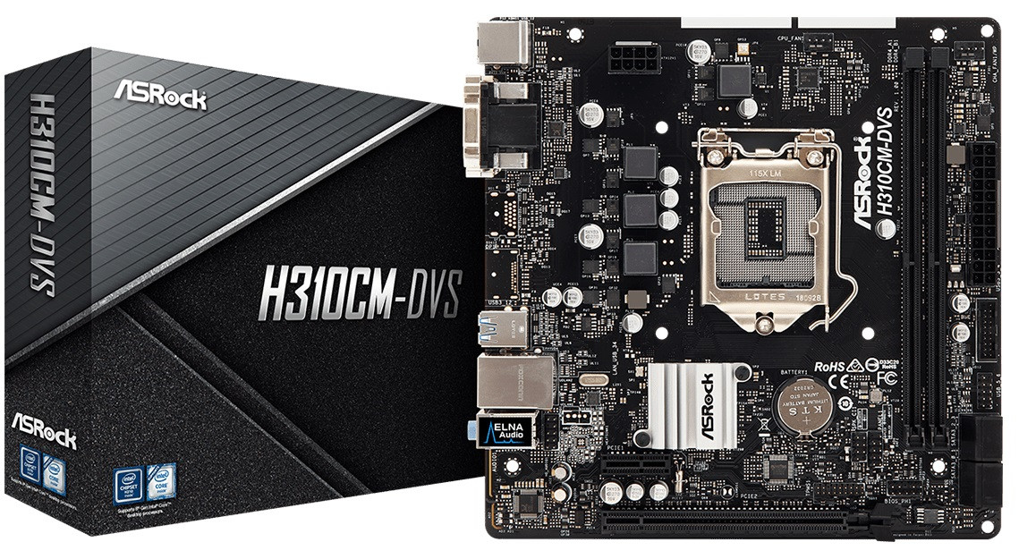 

Материнская плата ASRock H310CM-DVS s1151 H310 2xDDR4 DVI-VGA mATX (JN63H310CM-DVS)