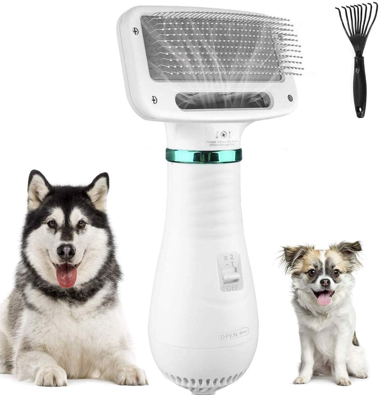 

Щётка-фен для шерсти собак и кошек 2в1 PET Grooming Dryer WN-10 массажёр расчёска для груминга животных