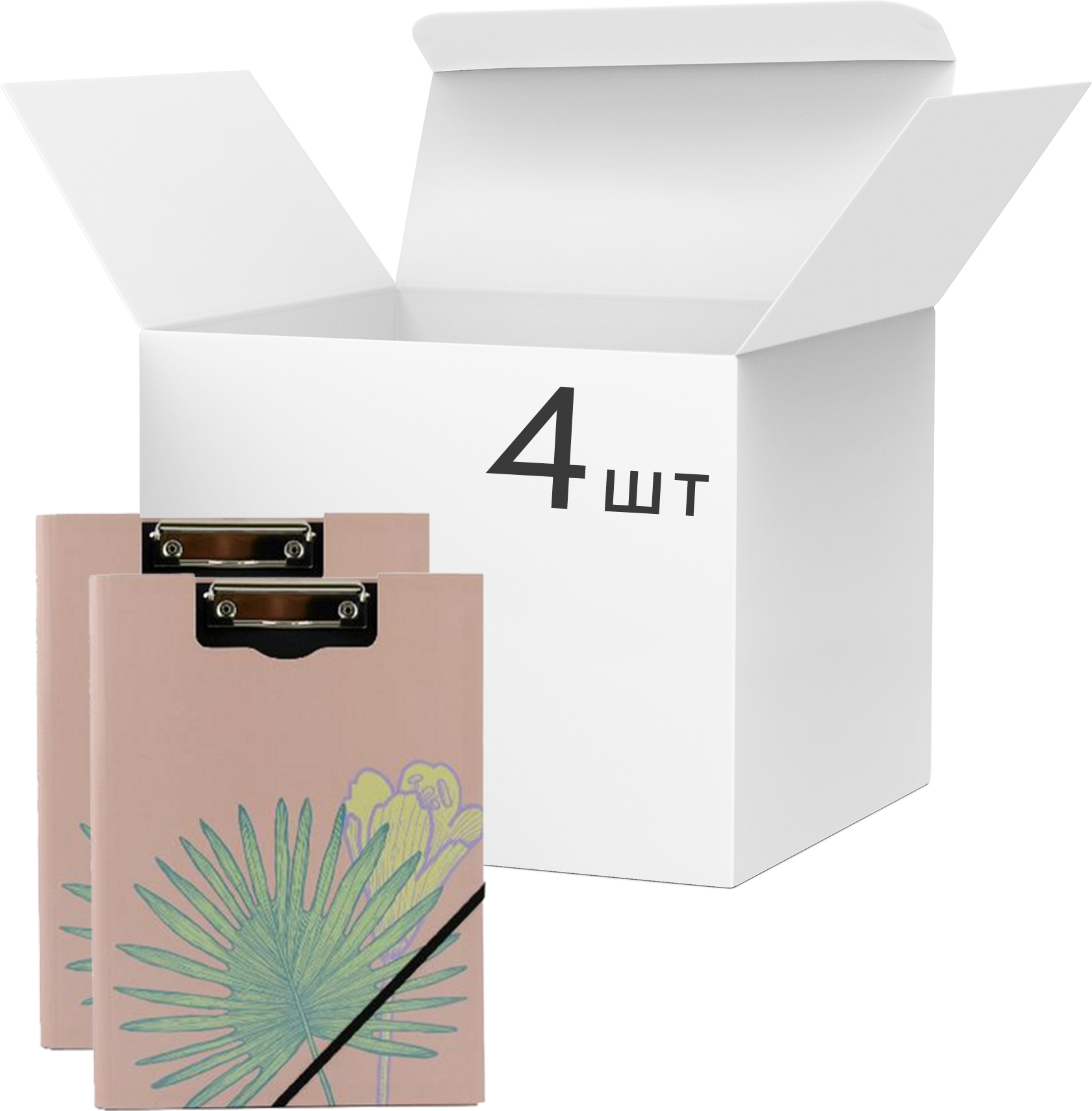 

Набор папок-планшетов VGR с клипом А4 картон Розовых 4 шт (Я44252_SK001_4_розовый)