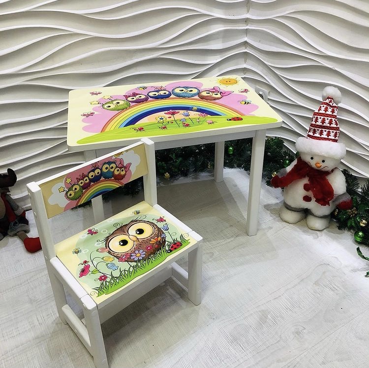 

Столик детский и стульчик c укреплением Toys высота 43,5 см. 60/40 Сова BSM1+18