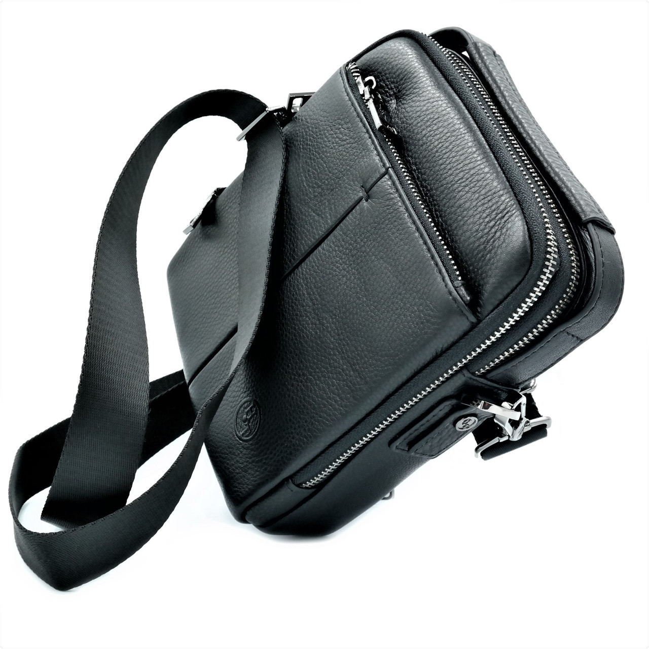 

Кожаная сумка мужская H.T.Leather 22х18х8 см Черный