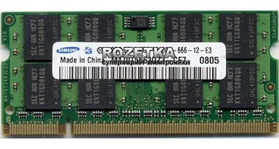 

Оперативная память Samsung SODIMM DDR2-800 2048MB PC2-6400 (M470T5663QZ3-CF7)