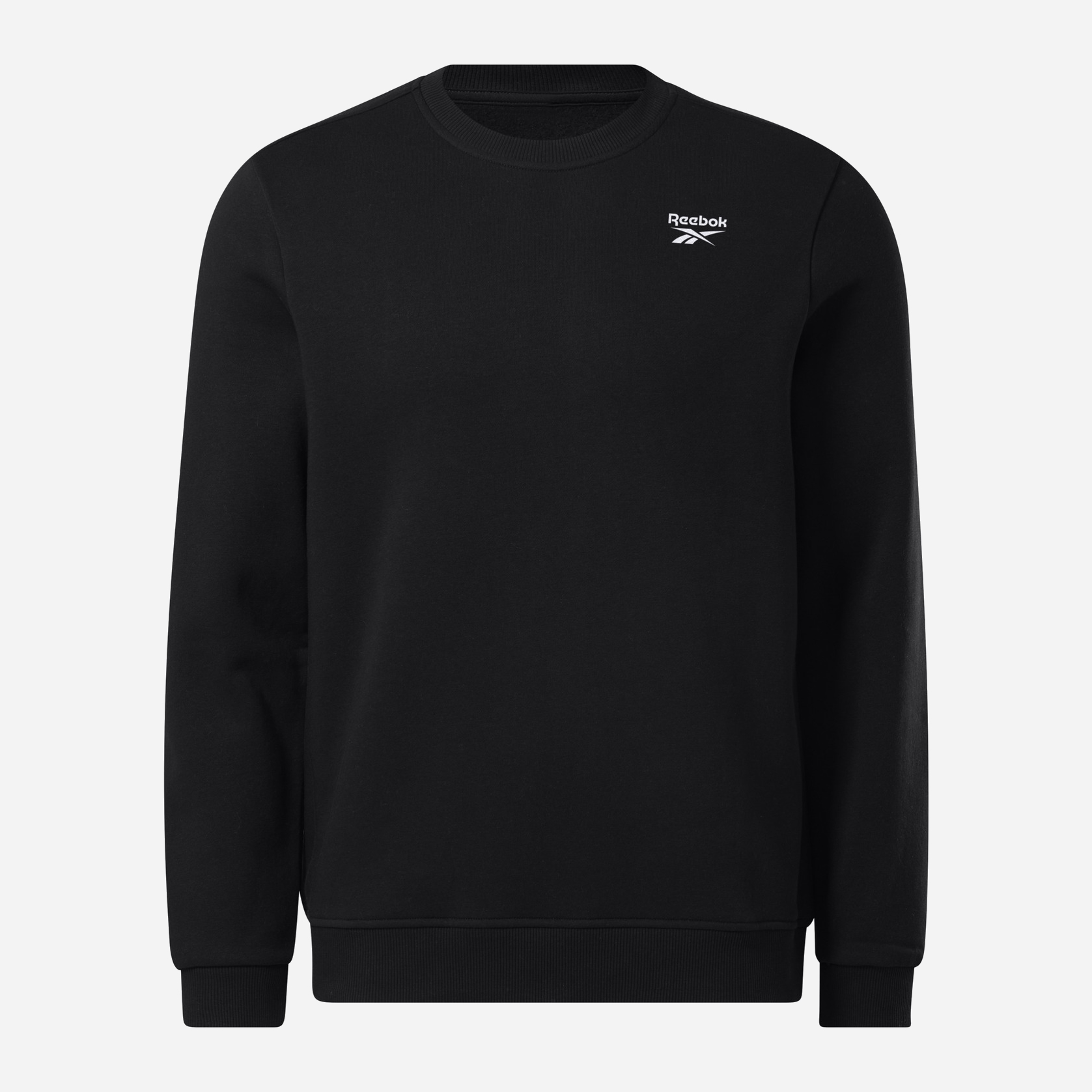 Акція на Світшот на флісі утеплений чоловічий Reebok Identity Small Logo Fleece Crew 100202864 S Чорний від Rozetka