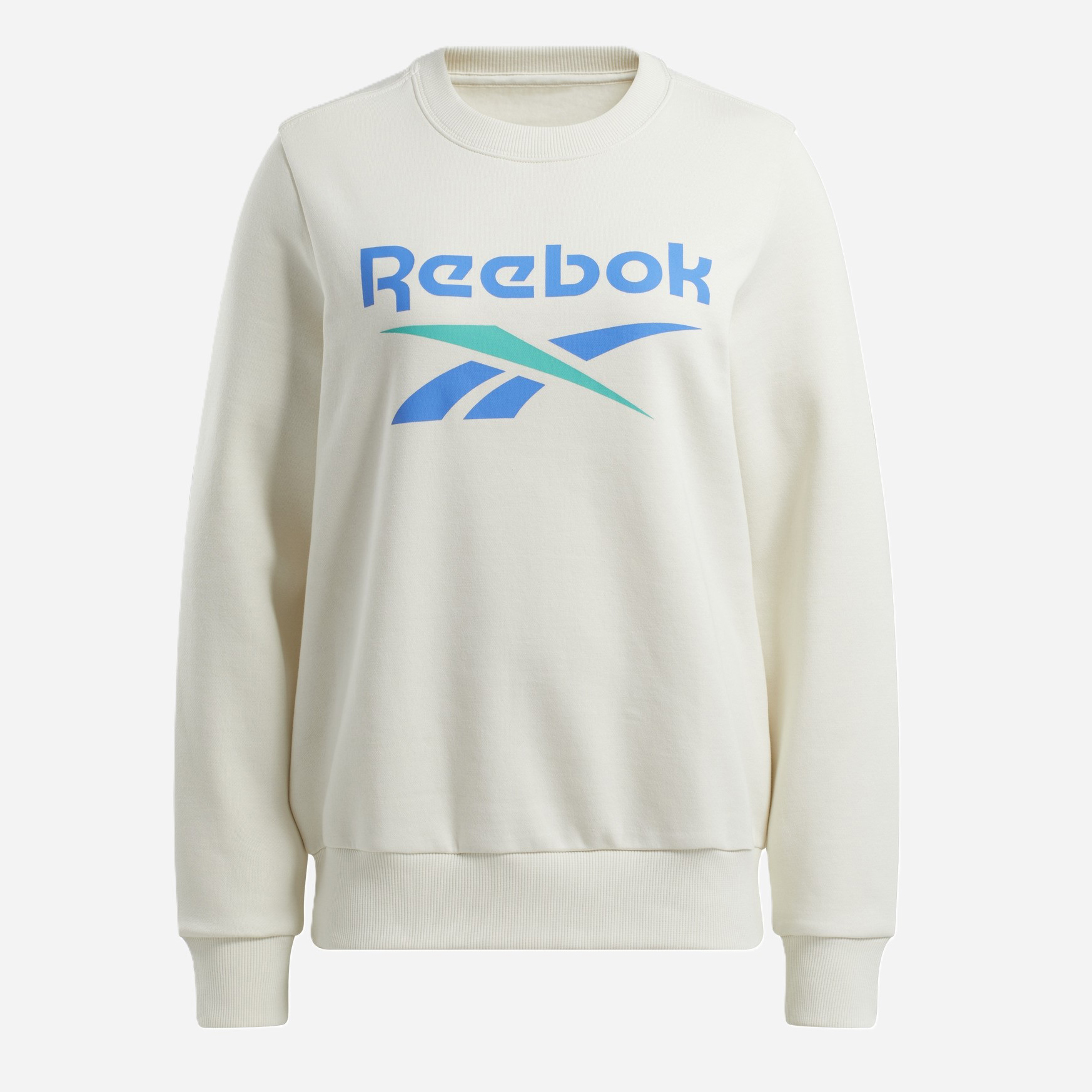 Акція на Світшот на флісі утеплений жіночий Reebok Identity Big Logo Fleece Crew 100205763 M Молочний від Rozetka