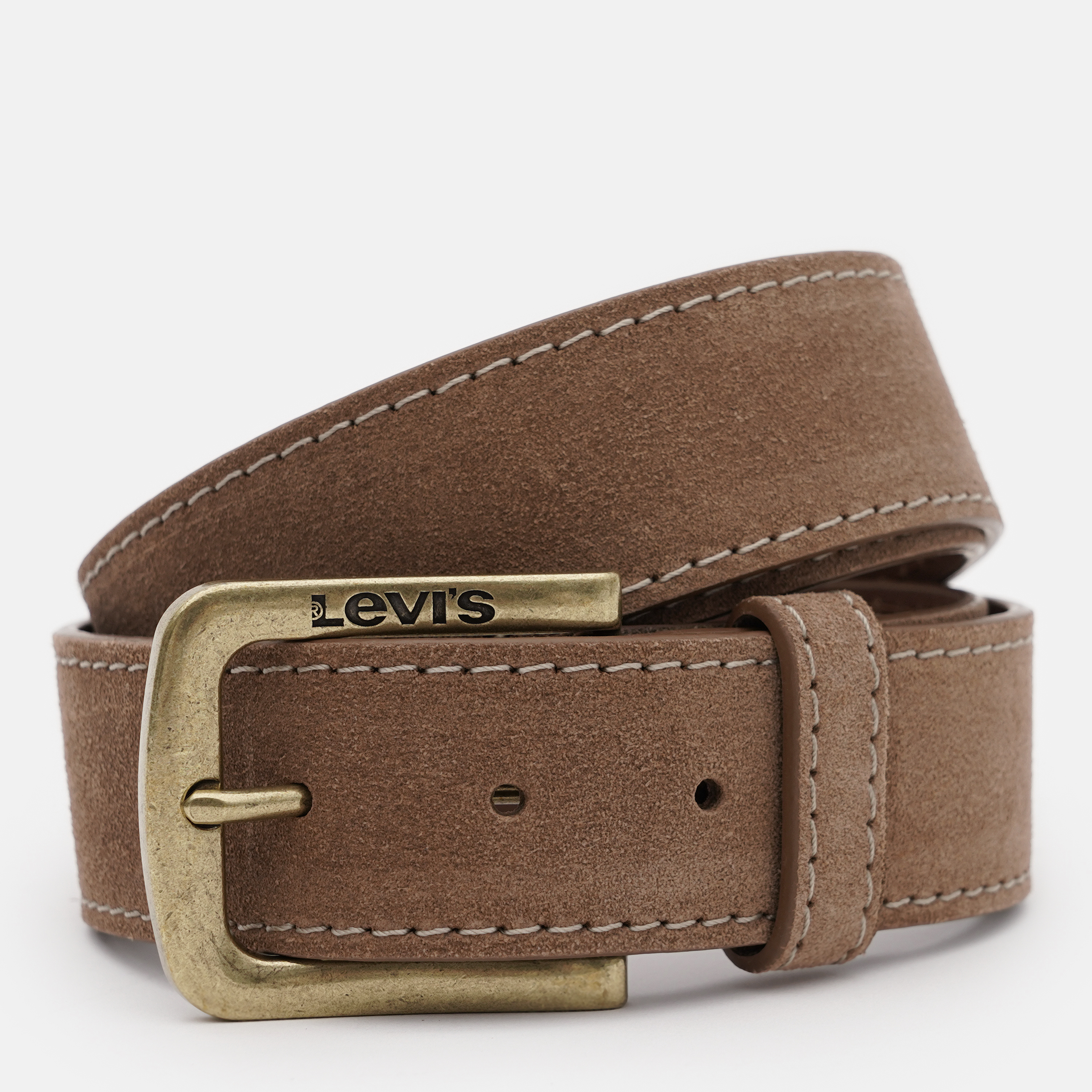 Акція на Ремінь з натуральної шкіри Levi's 235898-103-27 100 см MEDIUM BROWN від Rozetka