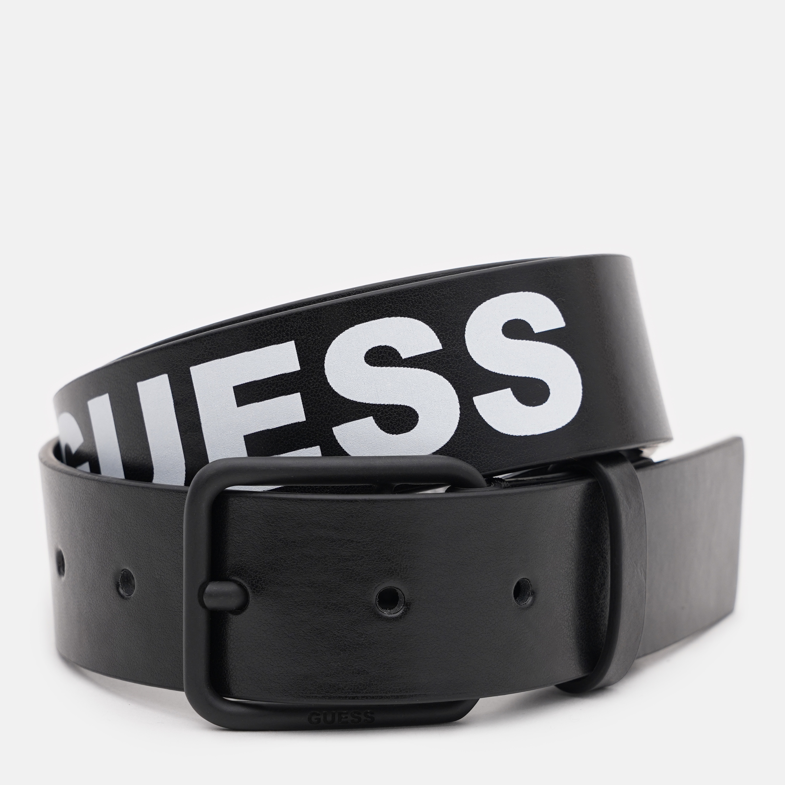 Акція на Ремінь чоловічий Guess Maxi Logo Adjustable Belt BM7785-P3435-BLA L Black від Rozetka