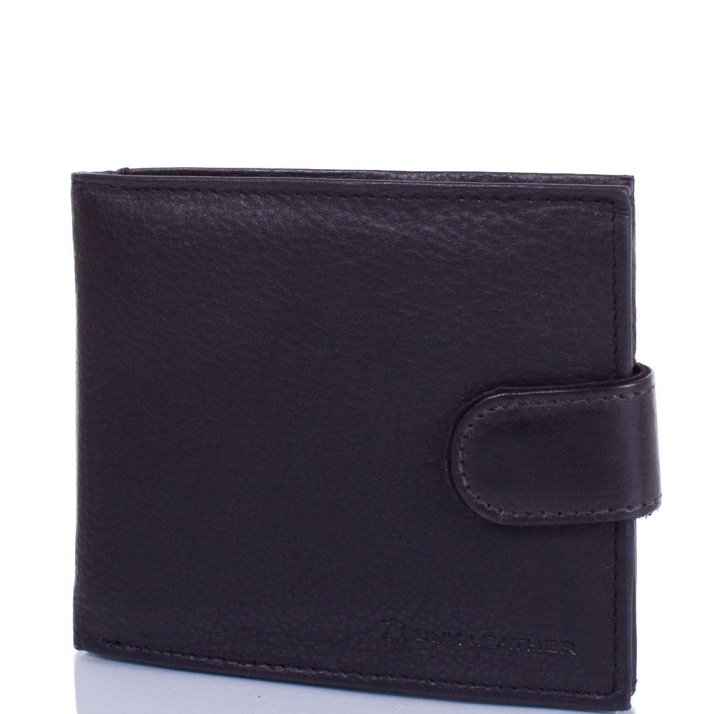 

Мужской кожаный кошелек DNK Leather 12х10х2 см Черный