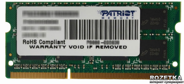 

Оперативная память Patriot SODIMM DDR3-1600 4096MB PC3-12800 (PSD34G16002S_PSD34G160081S)